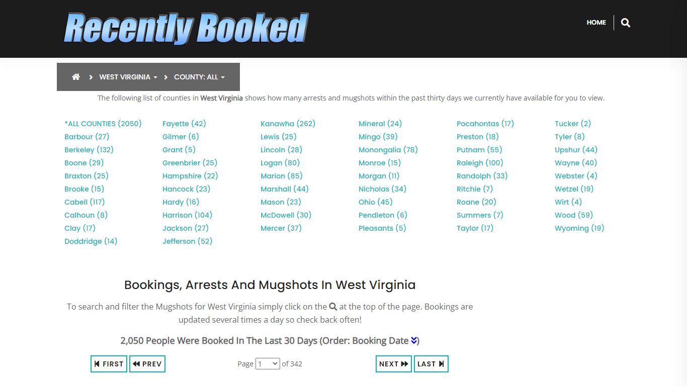 Recent bookings, Arrests, Mugshots in West Virginia - Recently Booked